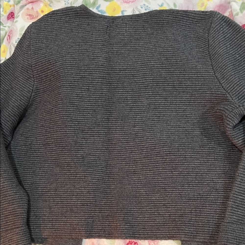 Elle Gray Ribbed Cardigan - Picture 5 of 5
